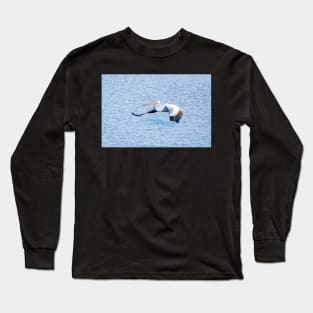 American White Pelican Gliding Along Long Sleeve T-Shirt